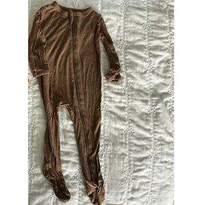 Kyte Baby 6-12 Month Zippered Footie Pajama - Chocolate Brown - Bamboo Pajamas